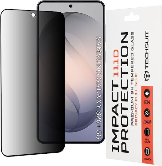 Techsuit Full Glue Privacy Full Face Tempered Glass Black (Galaxy S26+)