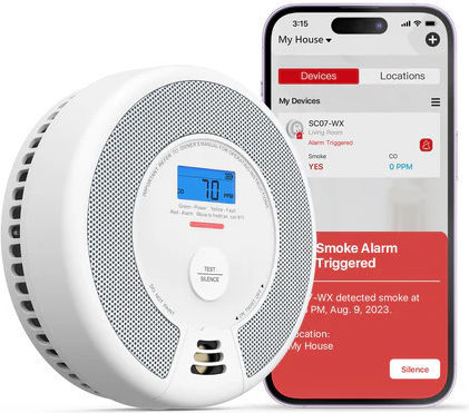 X-Sense Автономен Детектор за дим Wi-Fi 12 Зони