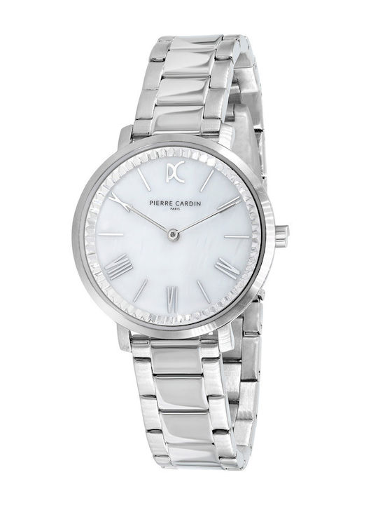 Pierre Cardin Γυναικείο Ρολόι 32mm Μπαταρίας με Ασημί Μεταλλικό Μπρασελέ
