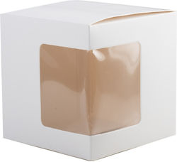 Кутия За Подарък Чаша 11oz Прозорец Бяла 10,5x11x11см Рт263 Nv-7130263