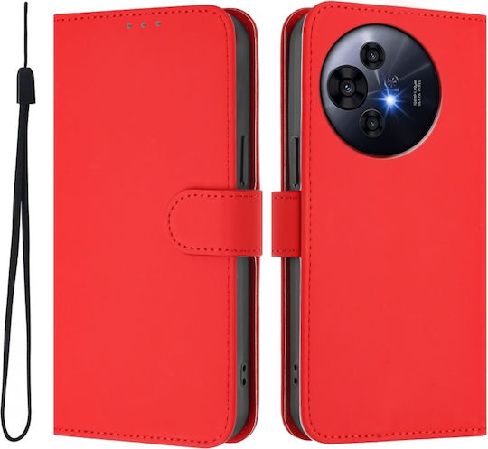 Skin Feel Solid Color Wallet Piele Roșu (TCL 50 NXTPAPER 5G / TCL 50 Pro NXTPAPER 5G)