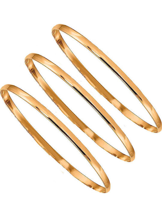 Theodora's Jewellery Σετ Γυναικεία Βραχιόλια Χειροπέδα από Ατσάλι