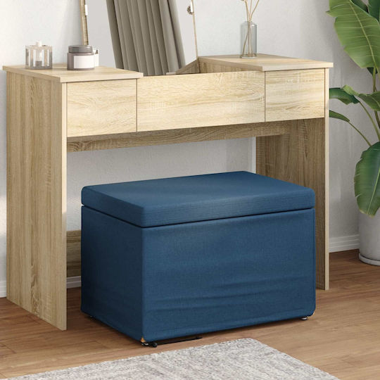 Hocker Für das Wohnzimmer Gepolstert mit Stoff Blue 61x41x40cm