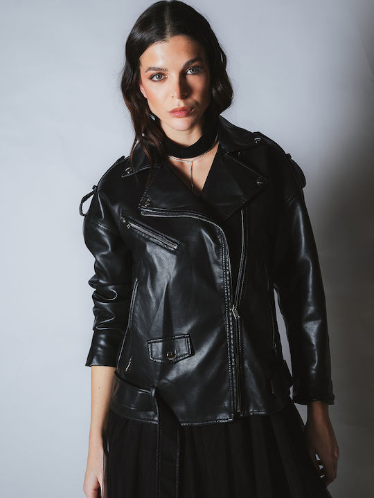 Γυναικείο Biker Jacket Μαύρο