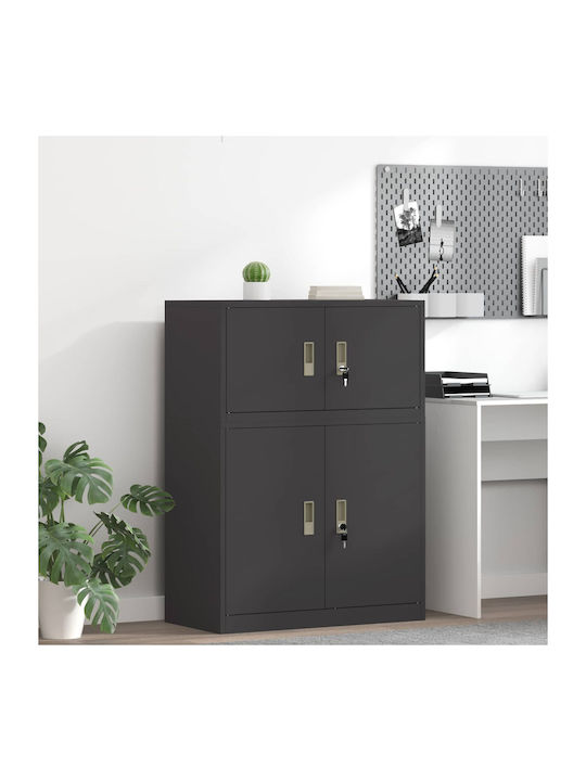 Cabinet de Birou Metalic Negru 80x40x40cm