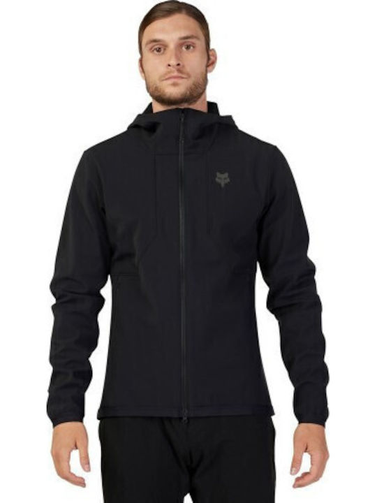 Fox Men's Fleece Cardigan with Hood Black