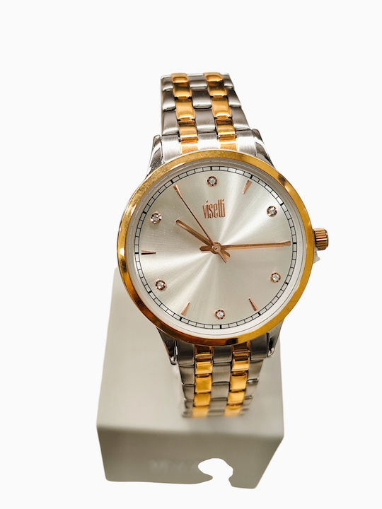 Visetti Women's Watch with Gold Metal Bracelet