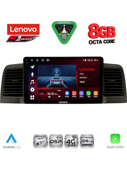 Lenovo Car Audio System for Toyota Corolla 2001-2006 (Bluetooth/USB/WiFi/GPS/Apple-Carplay/Android-Auto) with Touch Screen 9"