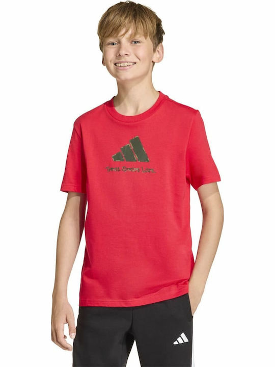 Kids' T-shirt Red Camo Train