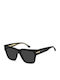 Victoria Beckham Unisex Sonnenbrillen mit Schwarzem Horn umrandetem Rahmen und schwarzen Gläsern