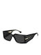 Victoria Beckham Unisex Sonnenbrillen mit Schwarzem Horn umrandetem Rahmen und schwarzen Gläsern