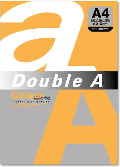 Double A Colored Paper Copier A4 80gsm 100 Sheets Ream Double A Saffron Intens