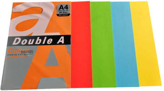 Hârtie Colorată Pentru Copiator Double A A4 80gsm 500 Foi Top 5 Culori Intense Asortate