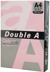 Double A Цветна Копирна Хартия A4 80gsm 500 Листа Кашон Double A Пастелно Розова