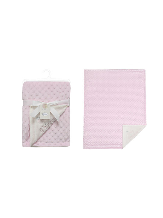 Dimcol Blanket Nursery Swaddling Blankets Velvet Pink 75x100cm