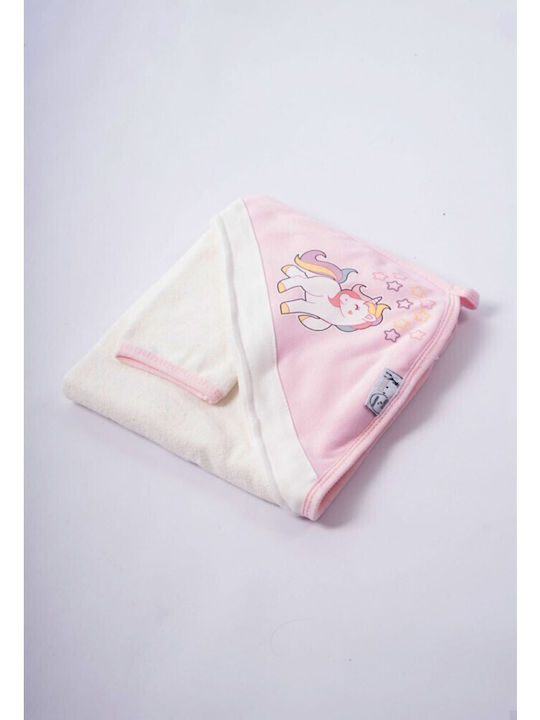 Evita Baby Bathrobe Set with Hooded Ecru