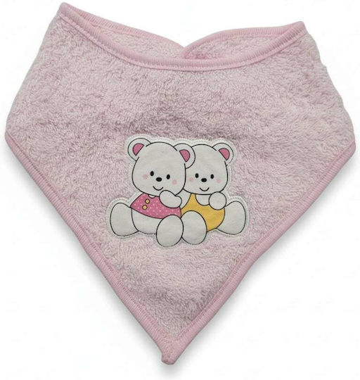 Nancy Dimo Waterproof Bib from 100% Cotton with Hoop & Loop Fastener Pink