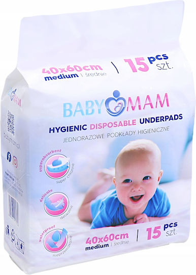 BabyMam Αδιαβροχοποιημένα Σελτεδάκια μιας Χρήσης 40x60εκ. 15τμχ