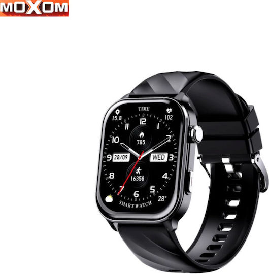 Moxom Mx-wh25 Smartwatch 2.01” Calls GPS 100+ Sport Modes Waterproof 10m & Health Tracker Black