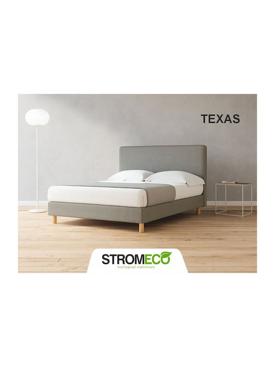 Texas Double Bed Upholstered with Grey Fabric for 170x200cm Mattress