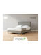 Texas Double Bed Upholstered with Grey Fabric for 170x200cm Mattress