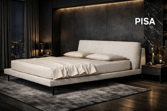 Pisa Bett Übergröße Gepolstert mit Stoff Beiges für die Matratze 170x200cm