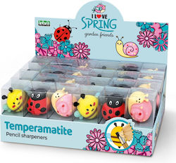 Garden Friends Pencil Sharpener One Hole Soft Plastic 3 Assorted Designs 24 Pcs Display
