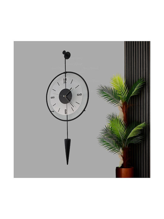 Schwarze Dekorative Metallische Wanduhr Modernes Design 40×90 Cm