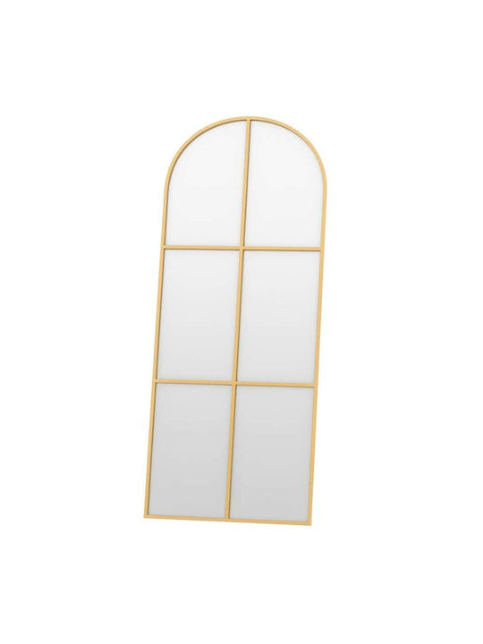 Hanah Home Oglindă De Podea Arcuită Cu Cadru Metalic Auriu 180x70cm