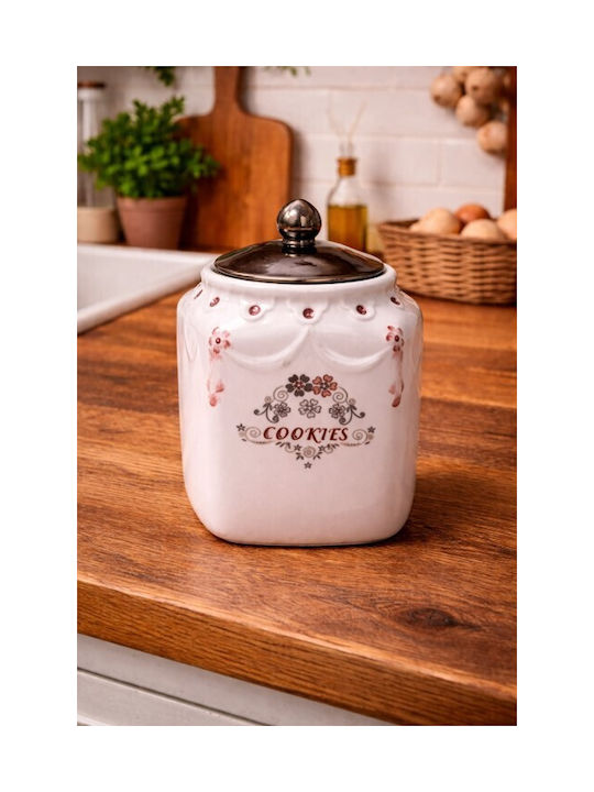 Galifas General Use Vase with Lid Made of White Porcelain 12x20cm 1 Piece
