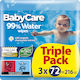 MEGA Baby Wipes with 99% Water, without Alcohol & Parabens 48x72pcs