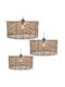 Marhome Ceiling Light Set of 3 Brown Rope L: 45.5x22.5 M: 40x19.3 S: 35x16.3cm 4/20 boxes 20-10214 Set3