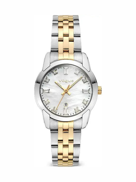 Vogue Γυναικείο Ρολόι 32mm Μπαταρίας με Χρυσό Μεταλλικό Μπρασελέ