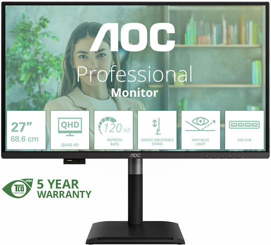 AOC Q27P4U IPS HDR Monitor 27" QHD 2560x1440 with Response Time 4ms GTG