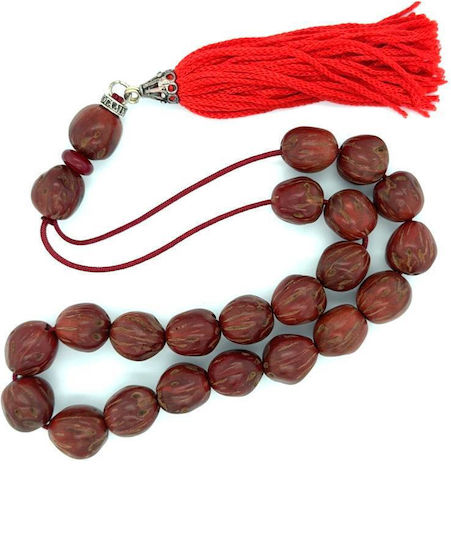 Kompologadiko Scented Worry Beads with Tassel with 21 Beads Burgundy