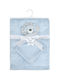 Dimcol Blanket Nursery Swaddling Blankets Fleece Light Blue with Animal 75x100cm 2pcs