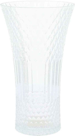 Beauty Home Decorative Glass Vase Iris Transparent Y23cm