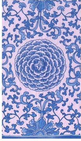 Χαρτοπετσέτες Guest Indigo Garden Blue Pink 10.8x19.8cm Caspari 15 Tεμάχια