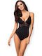 Pure Night Sexy Bodysuit with Lace Black OB20271