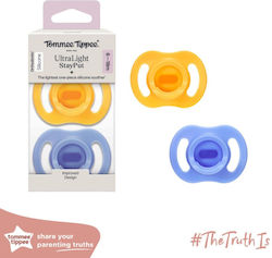 Tommee Tippee Ορθοδοντικές Πιπίλες Σιλικόνης με Θήκη Κίτρινο - Γαλάζιο για 6-18 μηνών 2τμχ