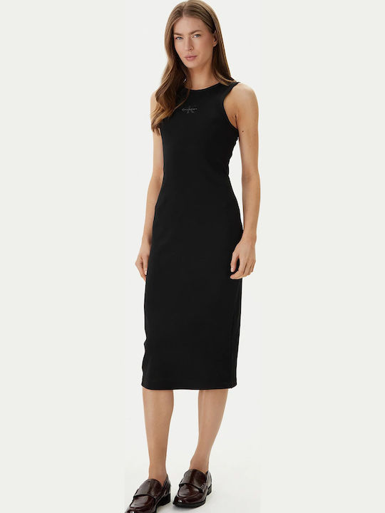 Calvin Klein Midi Sleeveless Black Dress LV047F242G-UB1 | Skroutz.mt