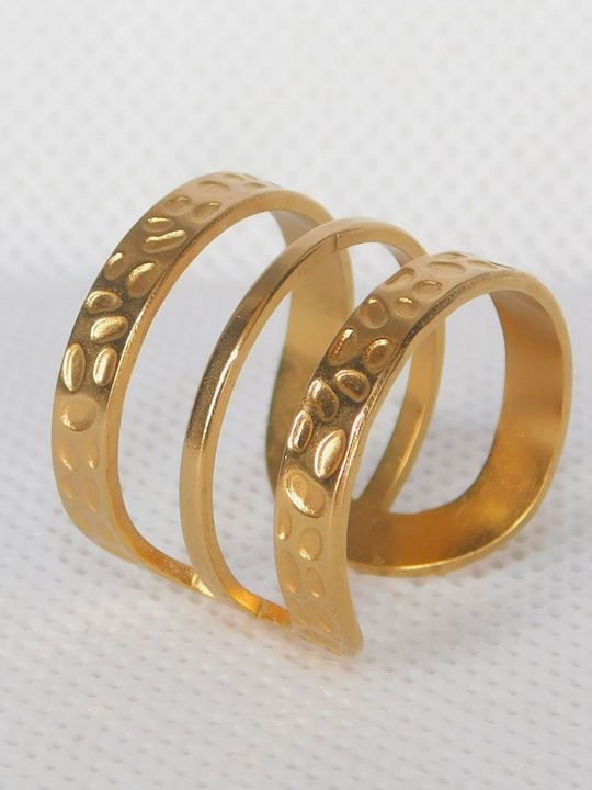 Damen Ring aus Stahl Vergoldet