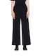 Damen Stoff Hose in Lockere Passform Schwarz