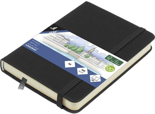 Sketchbook A6 Black 140gr 160 Pages Elastic Hard Cover Kangaro