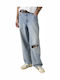 578 Ανδρικό Παντελόνι Τζιν με Loose Baggy Εφαρμογή Medium Wash