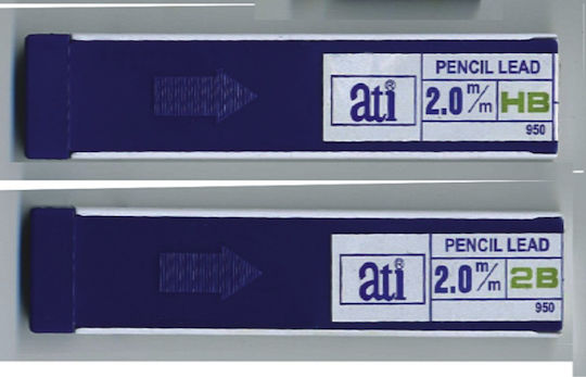 Ati Druckbleistiftminen 2mm No 950-2b Paketstücke 12 Nachfüllminen