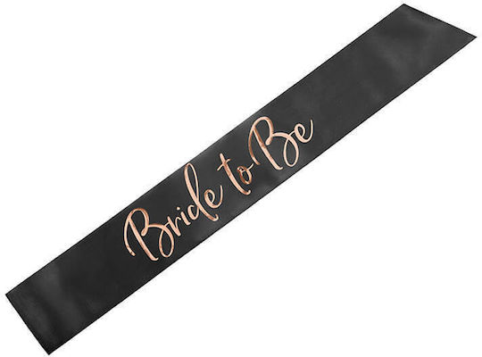 Ribbon "Bride To Be" Black Rose Gold Letters
