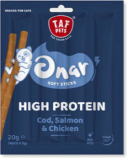 Taf Pets-onar Λιχουδιά Γάτας Soft Sticks Cod Salmon & Chicken 4x5gr 20gr