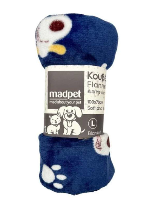 Madpet Pătură de purtat pentru Câini Albastră 100x70cm