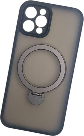 Naxius Back Cover Synthetic Leather with Strap Black (iPhone 12 / 12 Pro)